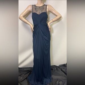 Adrianna papell jewels Necklace sleeveless ruched long dress